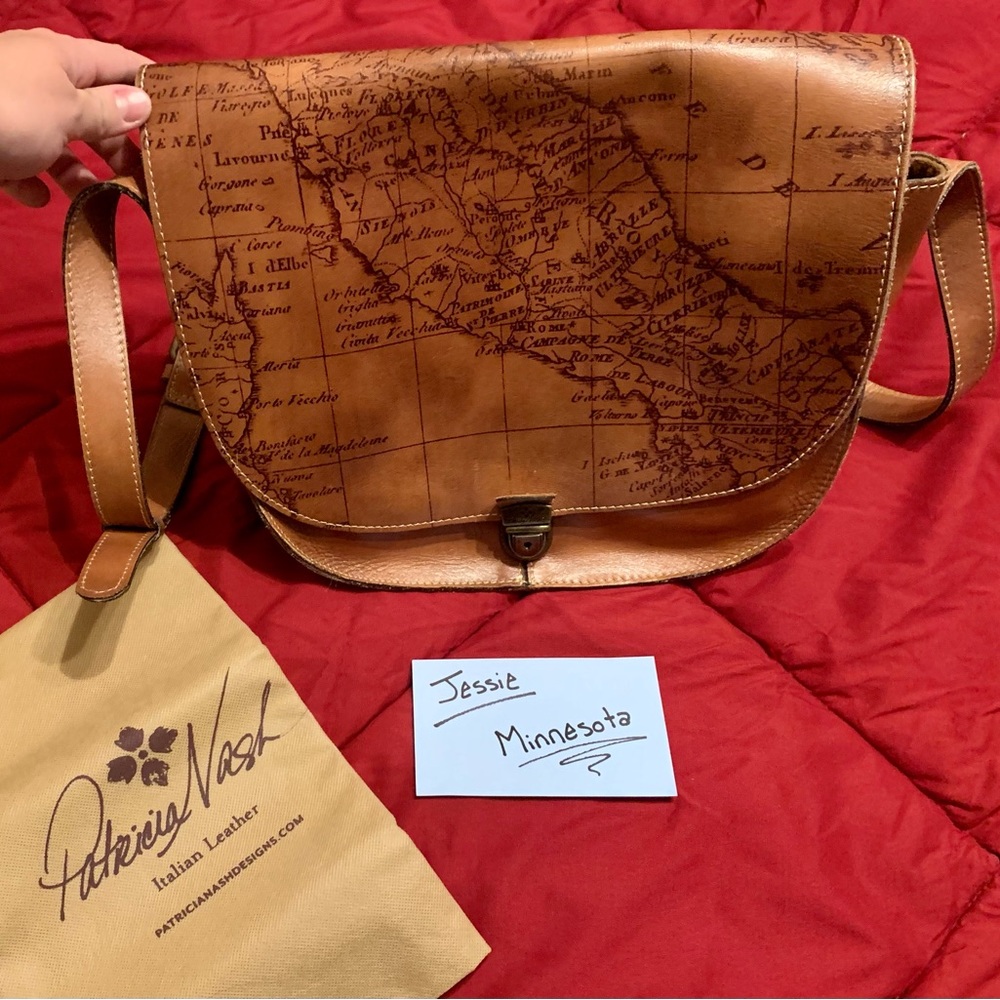 Patricia Nash Signature Map Print Collection crossbody saddle bag